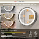 Oglinda LED cu Dulap, Rotunda, 50x50cm, Dezaburire, Rama Neagra, Spatiu de Depozitare