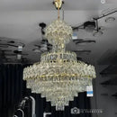 Candelabru Junnut 21*E27, Cristal si Metal, Auriu