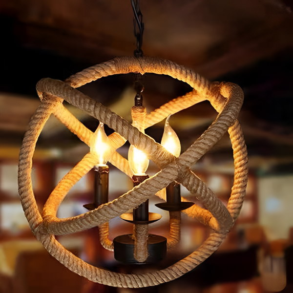 Lustra Vintage LV585/4BK, 4xE14, Rustic Barn, Sfoara si Metal, 30cm, Negru