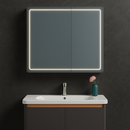 Oglinda LED cu Dulap de Baie si Lavoar Suspendat, 80x60 cm, Design Modern, Iluminare Integrata Default Title Alessandro Design