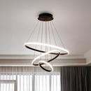 Lustra LED suspendata RICCI 45W, 3 Cercuri, lumina Rece/Calda/Neutra, Negru, Inaltime Reglabila