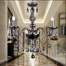 Candelabru Cristal AUGUST Eleganza, 3xE14, Diametru 48cm, Negru, Inaltime Reglabila