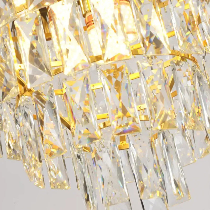 Candelabru Cristal VERSAILLES Nobile 4xE14, Diametru 40cm, Auriu Lucios si Alb, Inaltime Reglabila