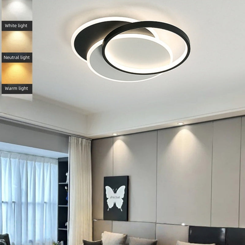 Lustra LED cu telecomanda CHIARA 76W, 3 Cercuri, lumina Rece/Calda/Neutra, Dimabila, Negru