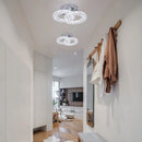 Lustra LED si cristal ZABINA 32W, 2 Cercuri, lumina Rece/Calda/Neutra, Dimabila, Crom Lucios