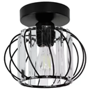 Lustra Monica, 1 X E27, Ø 16 cm, Negru, Metal / Sticla