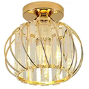 Lustra Monica, 1XE27, Auriu, D 16cm, Metal si Cristal