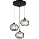 Lustra Monica LC910/3RBK, 3 X E27, Negru, Metal si Sticla