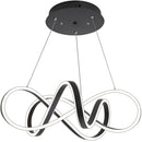 Lustra LED suspendata cu telecomanda INFINITY HALO 69W, lumina Rece/Calda/Neutra, Dimabila, Negru, Inaltime Reglabila
