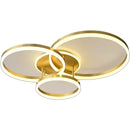 Lustra LED cu telecomanda RIGA LILITH 68W, 3 Cercuri, lumina Rece/Calda/Neutra, Dimabila, Auriu Lucios