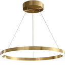 Lustra LED Suspendata, ANINA, 34W, 1 Cerc, Diametru 50cm, Lumina Rece/Calda/Neutra 3000K/4000K/6000K, Dimabila, Auriu Lucios Alb, Inaltime Reglabila, Metal si Acril