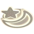 Lustra LED Nova cu Telecomanda, 89W,  Dimabil, Forma Luna si Stea, Alb