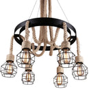 Lustra Roata LV580/6BK, 6xE27, Maro, Metal si Sfoara Lustre Vintage Default Title Alessandro Design