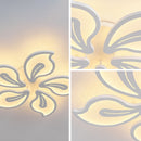 Lustra LED cu telecomanda JASMINE 66W, 5 Petale, lumina Rece/Calda/Neutra, Dimabila, Alb