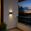 Aplica LED Exterior Solaris, 6 Surse de lumina, Lumina Calda, ABS si Plastic, Negru