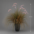 Planta Artificială Iarbă Ornamentală Tip Coadă de Vulpe, 120cm, Iarbă curbată și Spice, Verde si Roz, Fara Ghiveci
