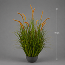 Planta Artificială Iarbă Ornamentală Tip Coadă de Pisicǎ, 90cm, 13 tulpini, Iarbă curbată și Spice, Verde Tomnal, Fara Ghiveci