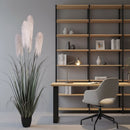 Planta Artificială Iarbă Ornamentală, 240cm, cu 5 fire, Stuf si Iarba, Verde si Gri, Fara Ghiveci