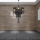 Candelabru Aurora, 4xE14, Diametru 43 cm, Inaltime 68 cm, Negru, Metal