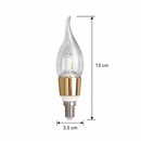 Bec LED E14 Lumanare, 9W, Lumina Rece, 6000K, Auriu
