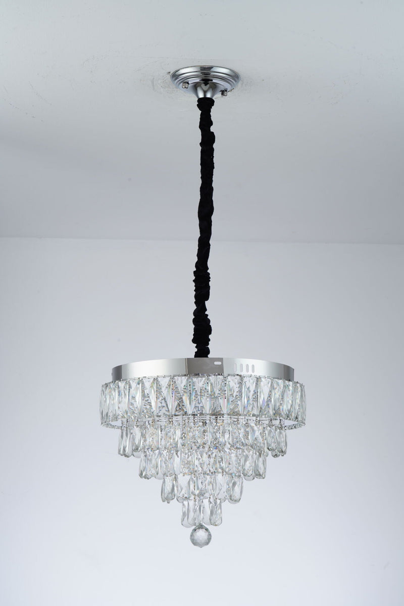 MEILI CRYSTAL CASCADA 500 – Candelabru LED cu Cristale, 112W, Ø500 mm, cu Telecomandă