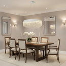 Candelabru Cristal VOLNA Eleganza, 102W, D50cm, Lumina Calda/Neutra/Rece, Alb, Metal si Cristal