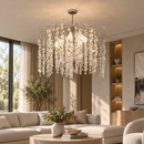 Candelabru Cristal WILLOW, 5x E14, Diametru 50cm, Crom