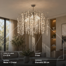 Candelabru Cristal WILLOW, 5x E14, Diametru 50cm, Crom