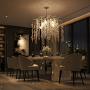 Candelabru Cristal WILLOW, 5x E14, Diametru 50cm, Crom