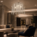 Candelabru Cristal WILLOW, 5x E14, Diametru 50cm, Crom