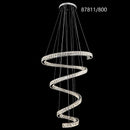 Candelabru LED cu Telecomanda TWIST, 272W, Diametru 80 cm, Inaltime 150 cm, Lumina Rece/Neutra/Calda, Dimabila, Crom, Cristal, Otel