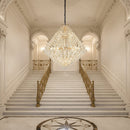 Candelabru Cristal KONIG Grande Supremo, 54xE14, D150 cm, Auriu, Inaltime Reglabila, Metal si Cristal