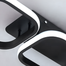 Lustra LED VERTEX 34W, 3 Patrate, Liniara, lumina Rece/Calda/Neutra, Neagra