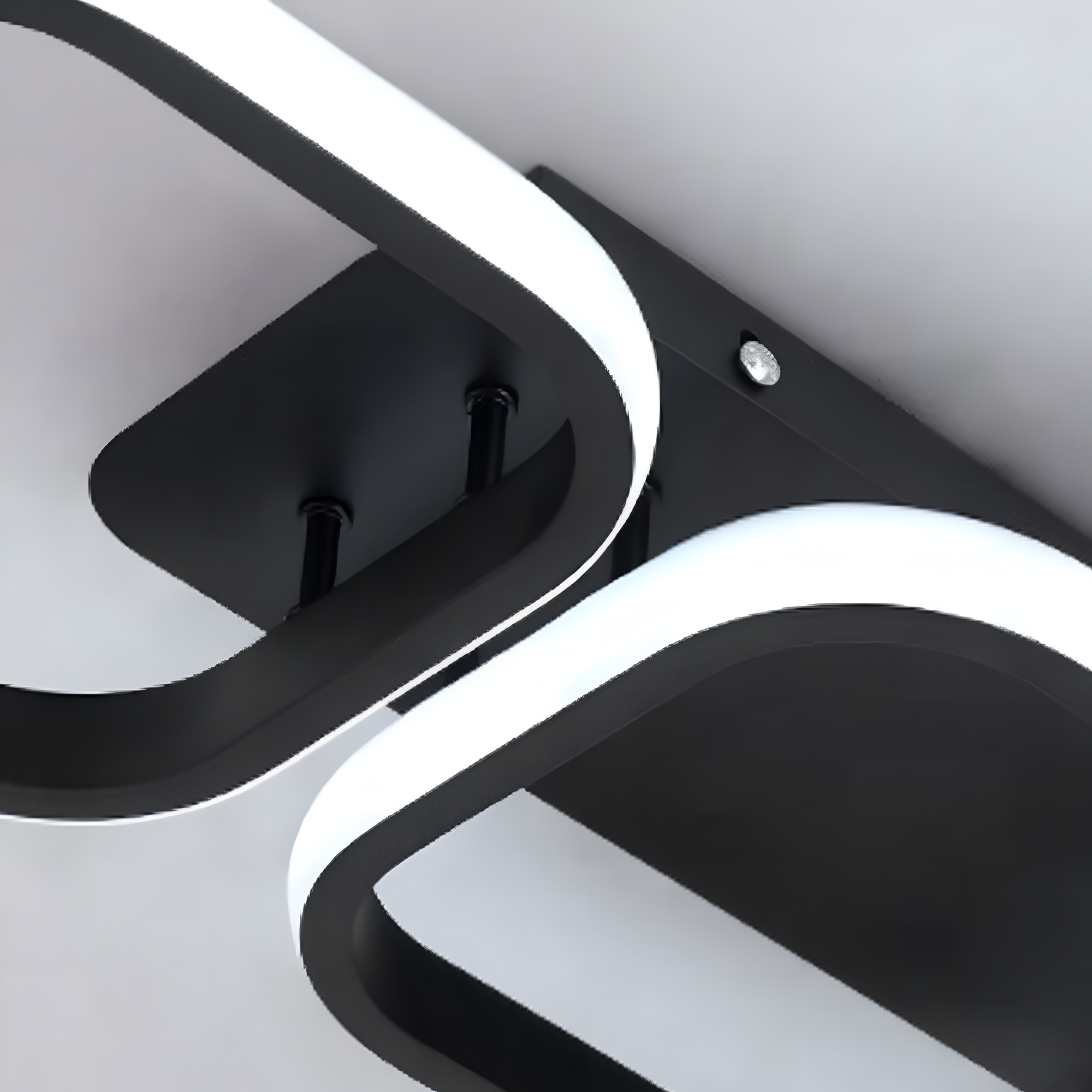 Lustra LED VERTEX 34W, 3 Patrate, Liniara, lumina Rece/Calda/Neutra, Neagra