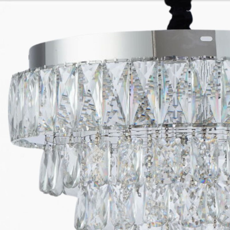 MEILI CRYSTAL CASCADA 300 – Candelabru LED cu Cristale, 52W, Ø300 mm, cu Telecomandă