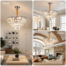 Candelabru Cristal ADAMA Eleganza, 7x E14, Diametru 50cm, Crom Lucios, Inaltime Reglabila