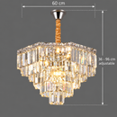 Candelabru Cristal ADAMA Magno, 10x E14, Diametru 60cm, Crom Lucios, Inaltime Reglabila
