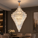 Candelabru Cristal ADAMA Titania, 60x E14, Diametru 135cm, Crom Lucios, Inaltime Reglabila