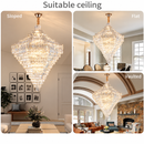 Candelabru Cristal ADAMA Titania, 60x E14, Diametru 135cm, Crom Lucios, Inaltime Reglabila