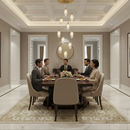 Candelabru Cristal AROHA LED cu Telecomanda, Suspendat, 12 Surse, 36W, Diametru 40cm, Lumina Calda / Neutra / Rece, Inaltime Reglabila, Auriu, Metal si Cristal