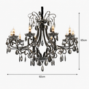 Candelabru Cristal BARO Supremo, Φ92cm, 10xE14, Inaltime Reglabila, Metal si Cristal, Negru