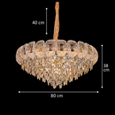 Candelabru Cristal DONNO Regalis, 21xE14, Inaltime Reglabila, Metal si Cristal, Auriu