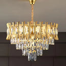 Candelabru Cristal HAMPTON Nobile 5xE14, Diametru 40cm, Auriu Lucios, Inaltime Reglabila Candelabre Cristal Default Title Alessandro Design