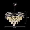 Candelabru Cristal HEXA Ø48cm 8xE14 Negru
