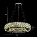 Candelabru Cristal KALTO Eleganza, 106W, Inaltime Reglabila, Metal si Cristal, Crom Lucios