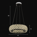 Candelabru Cristal KALTO Nobile, 72W, Inaltime Reglabila, Metal si Cristal, Crom Lucios