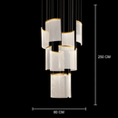 Candelabru Cristal LED Alduino Auriu diametru 80cm Auriu Inaltime Reglabila