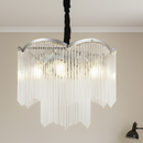 Candelabru Cristal MEKELLE Regalis, 18x E14, Diametru 80cm, Metal si Cristal, Crom Lucios, Inaltime Reglabila