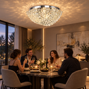 Candelabru Cristal QEQERTARSUAQ Magno, 9x E14, Diametru 60cm, Metal si Cristal, Crom Lucios