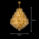 Candelabru Cristal TIER Nobile 8xE14, D40 cm, Auriu, Inaltime Reglabila, Metal si Cristal Candelabre Cristal Default Title Alessandro Design